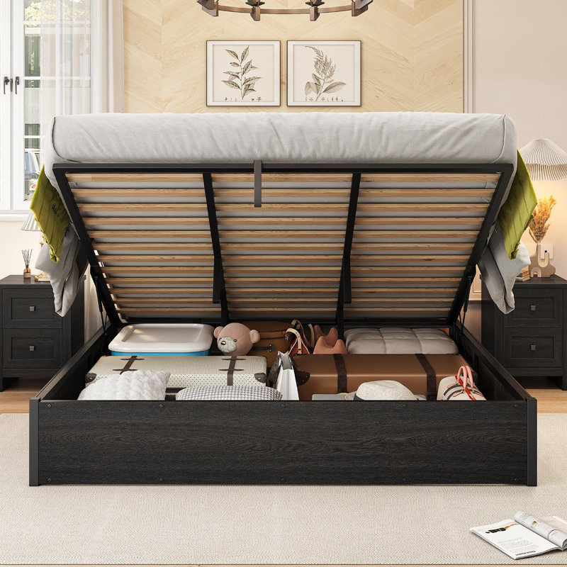 Wooden lift up storage bed discount